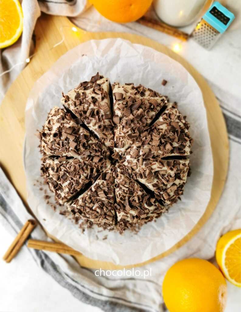 czekoladowo-pomarańczowe ciasto z kremem cynamonowym 1