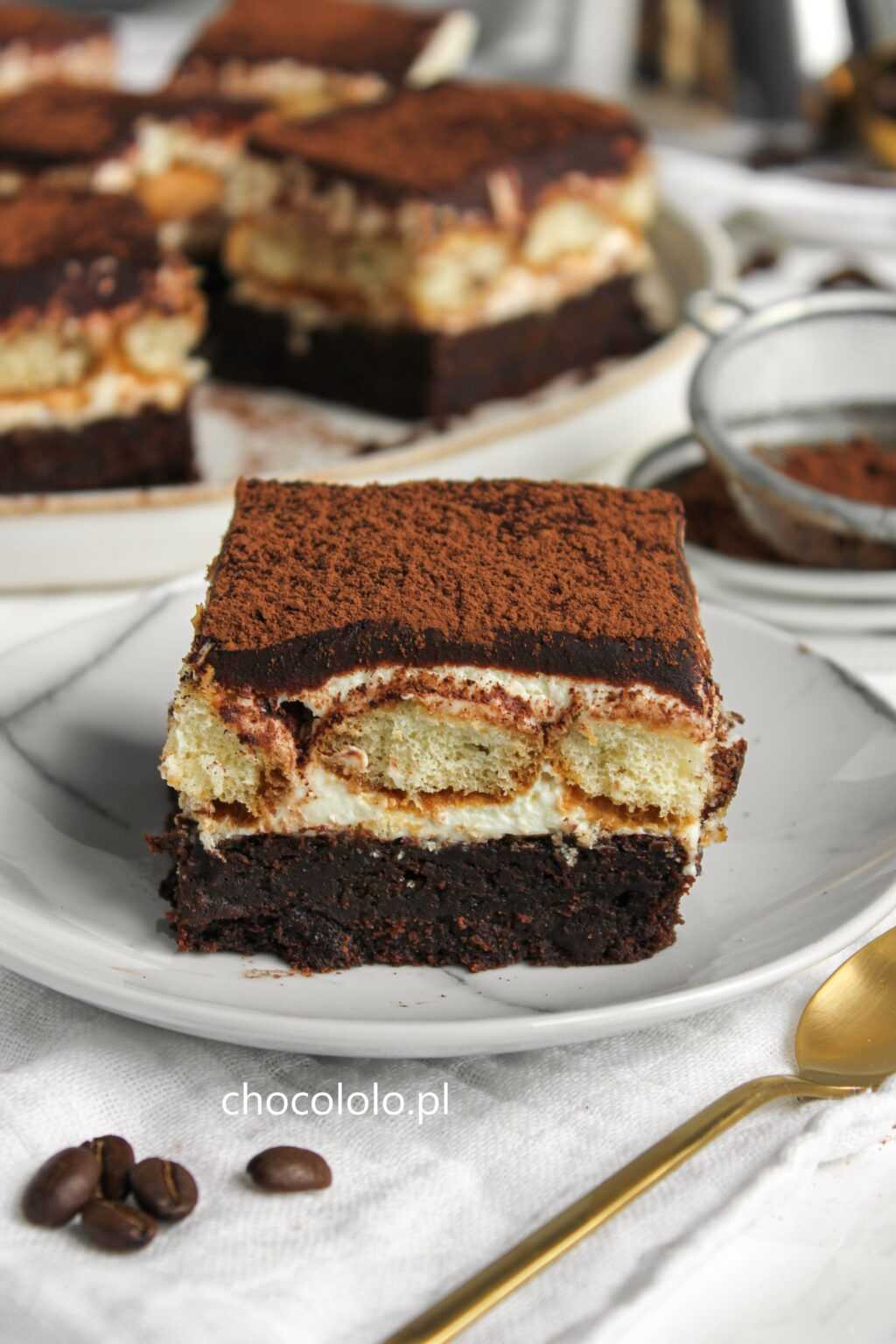 Brownie Tiramisu - Chocololo.pl - Czekoladowy Blog