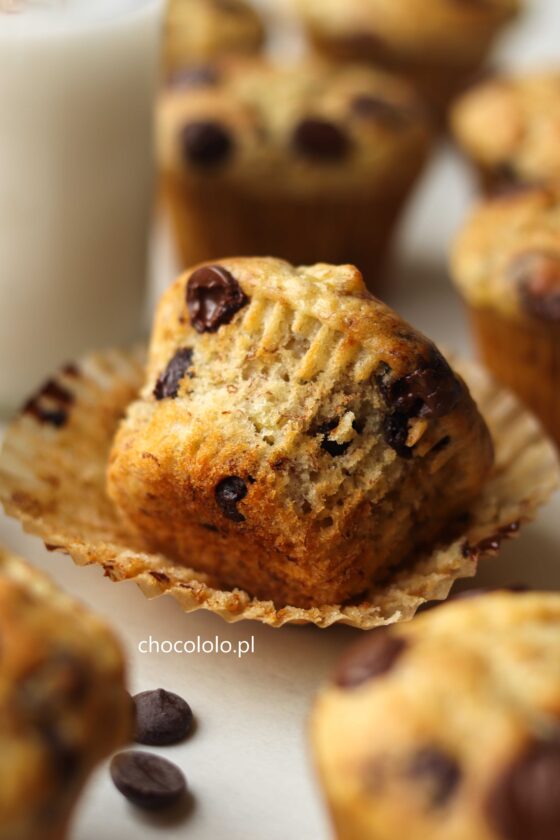 muffinki bananowe z czekoladą