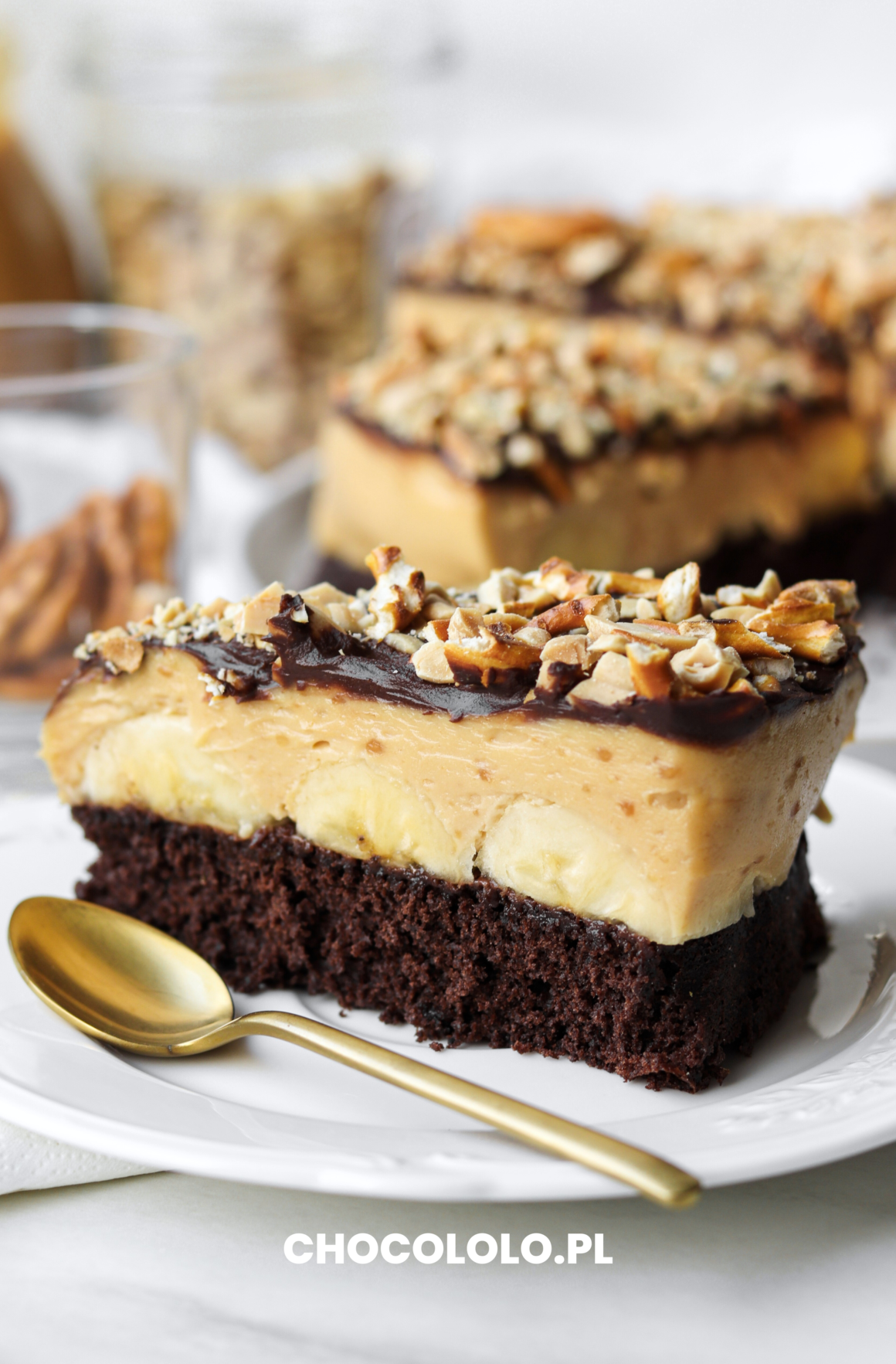 czekoladowy bananowiec z kremem orzechowym