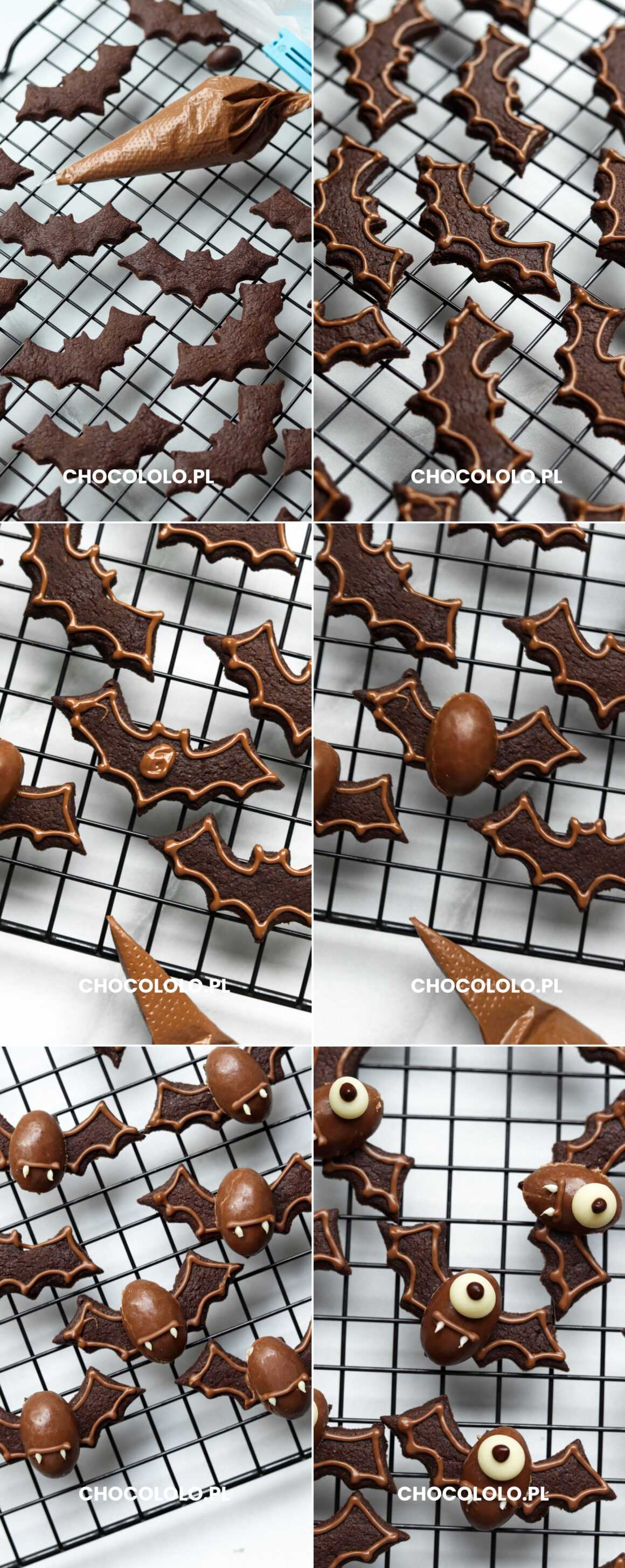 czekoladowe ciasteczka nietoperze