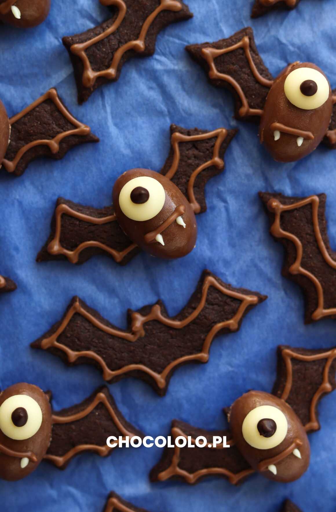 czekoladowe ciasteczka nietoperze