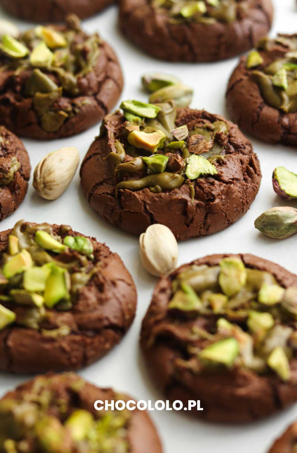 ciasteczka brownie z pistacjami