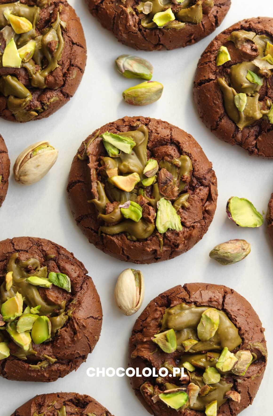 ciasteczka brownie z pistacjami