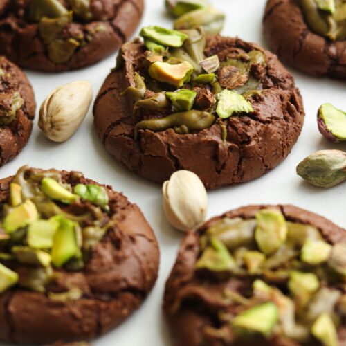 ciasteczka brownie z pistacjami