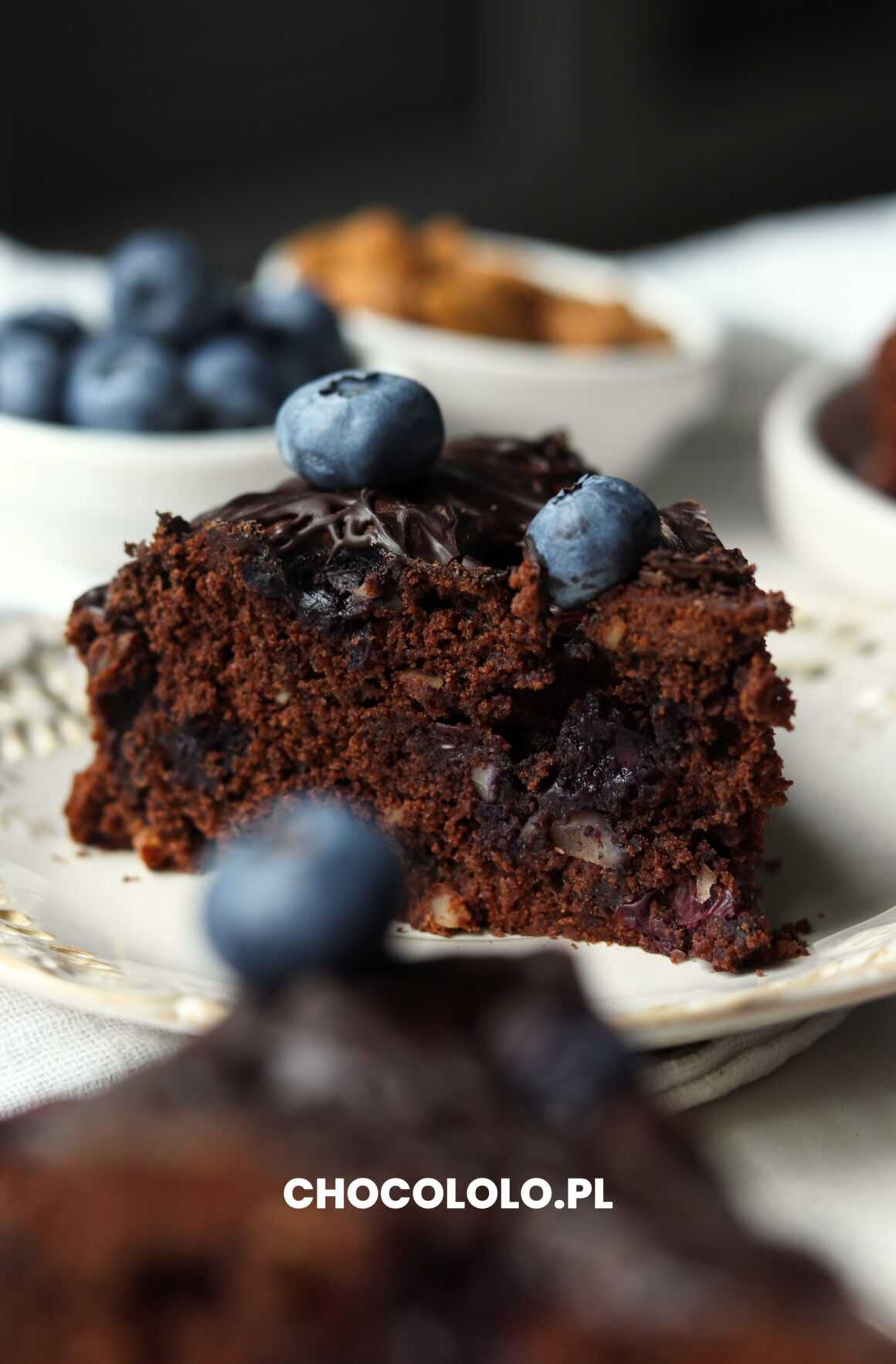 ciasto czekoladowe z borówkami