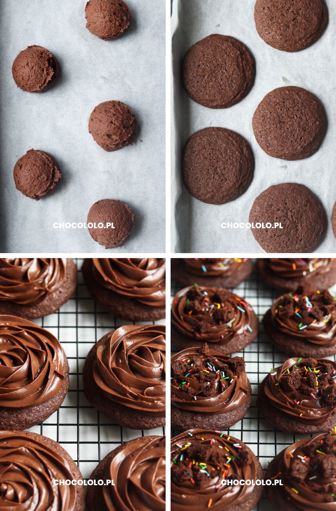 przepis na ciasteczka czekoladowe z kremem jak z crumbl cookies