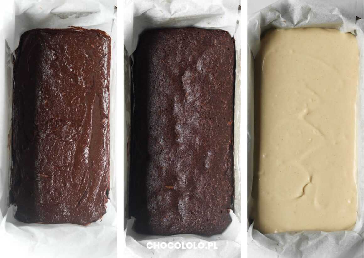 przepis na sernik z masłem orzechowym na spodzie brownie