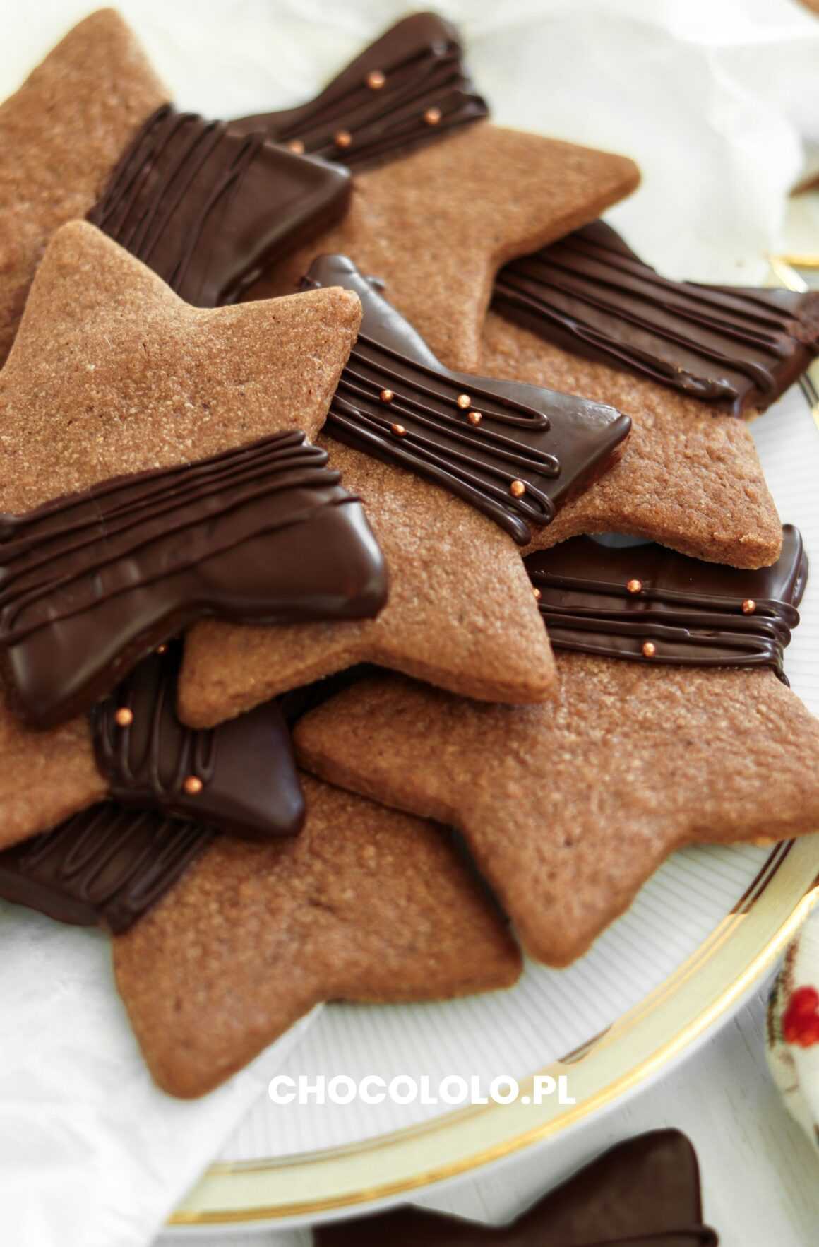 ciasteczka korzenne w czekoladzie