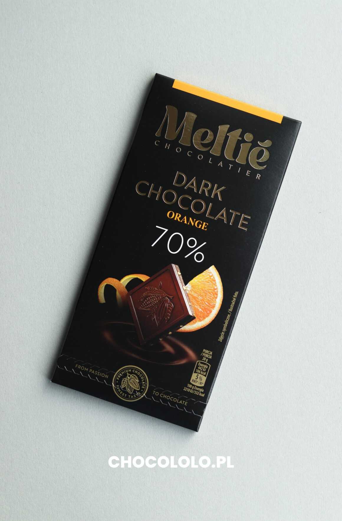meltie czekolada gorzka 70% z płatkami pomarańczowymi recenzja