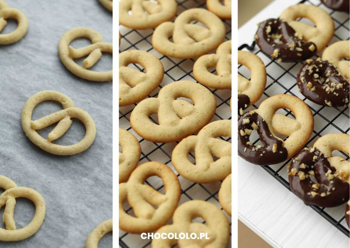 przepis na kruche precelki w czekoladzie