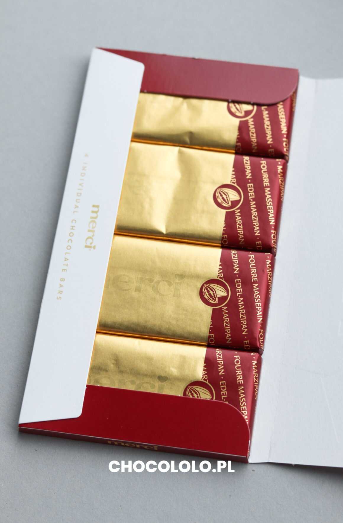 tabliczka czekolady merci z marcepanem