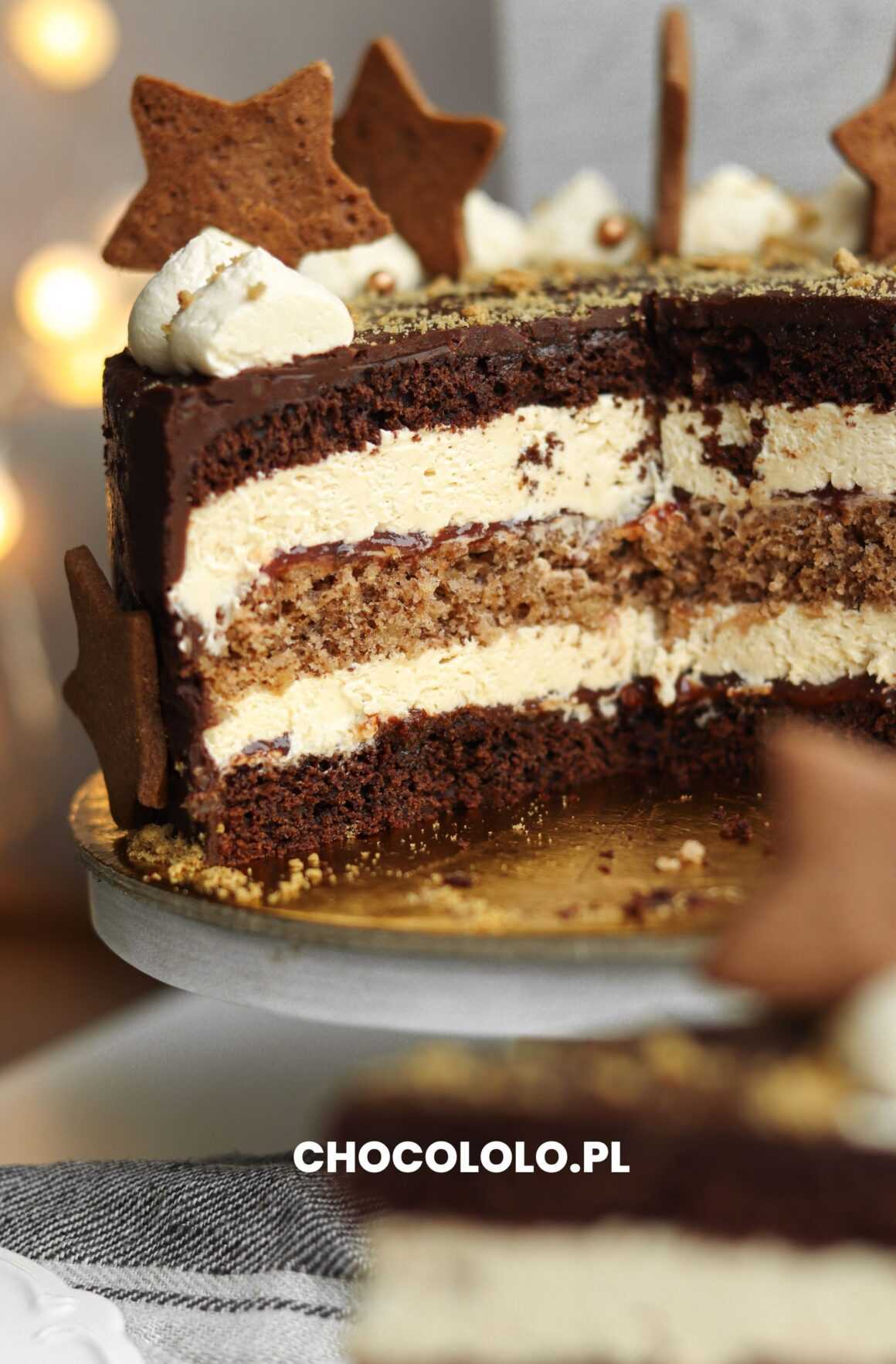 tort czekoladowy z orzechami i kajmakiem