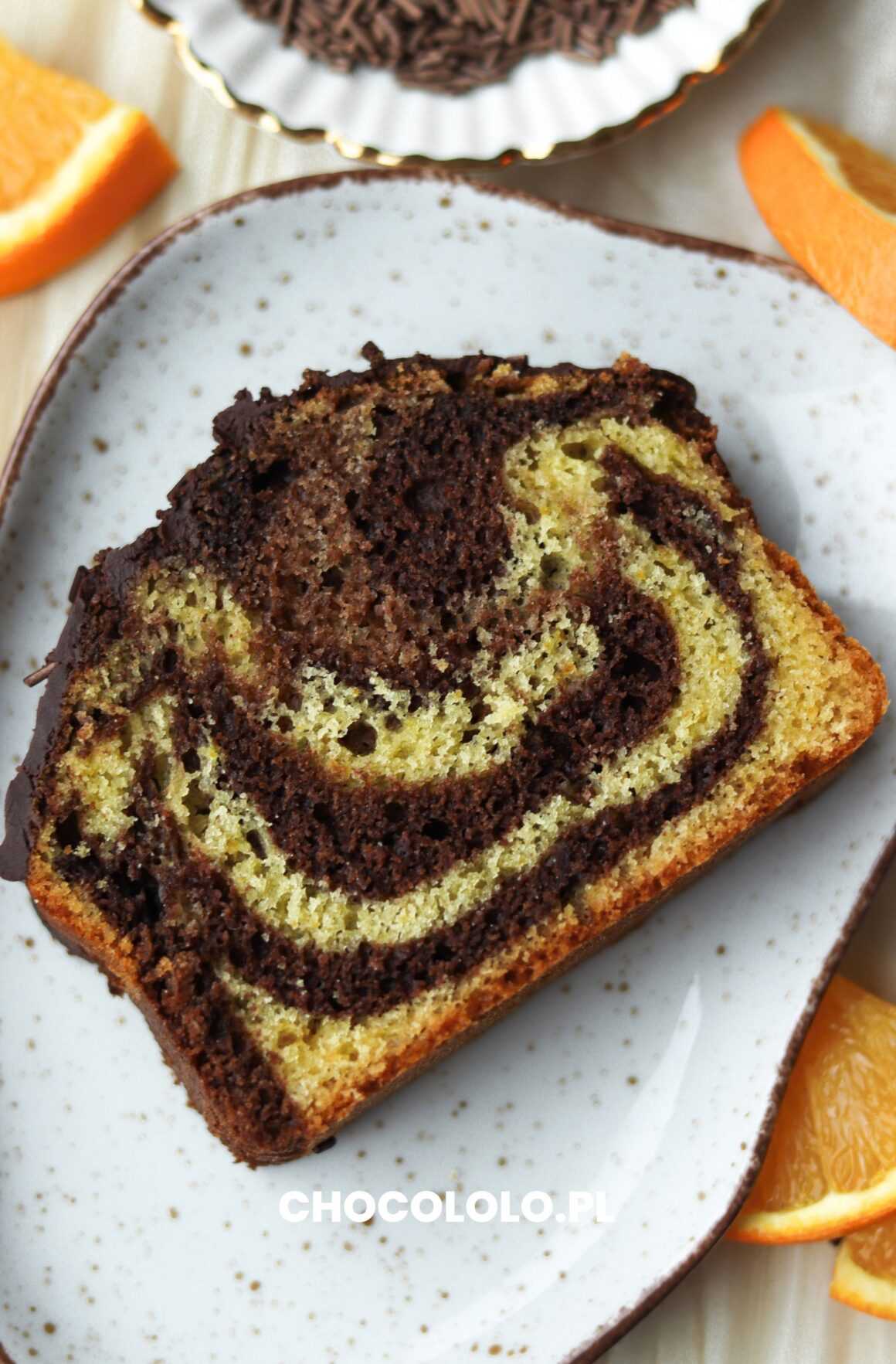 świąteczna babka marmurkowa z pomarańczą