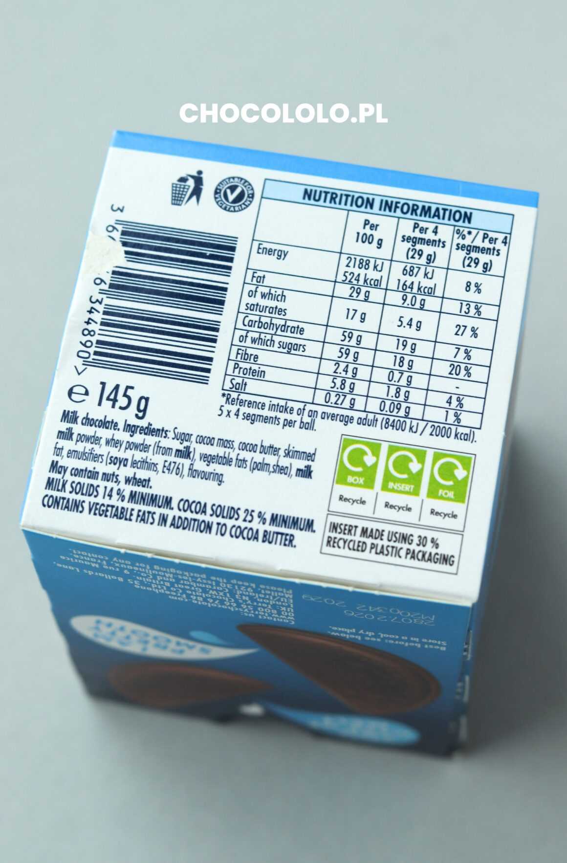 terrys czekolada mleczna skład