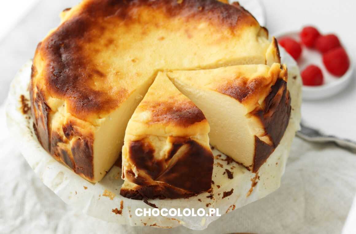 baskijski sernik z białą czekoladą