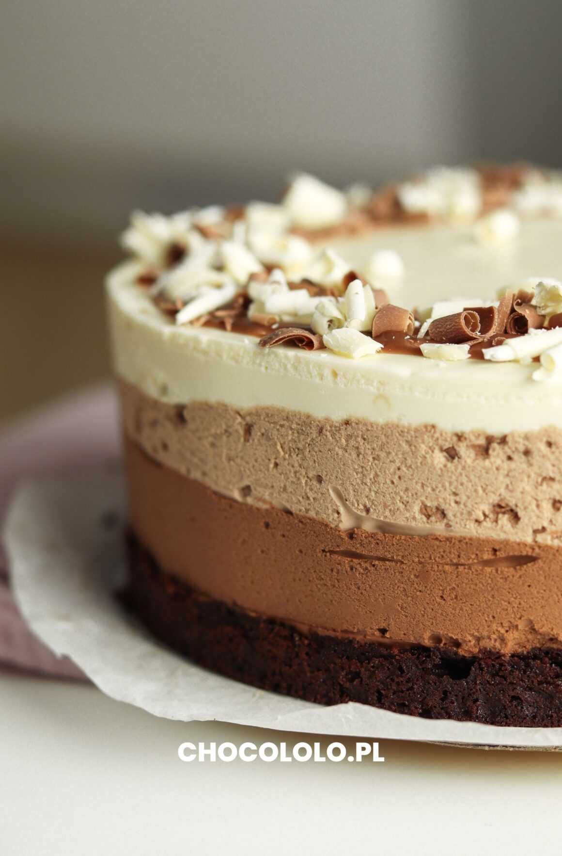potrójnie czekoladowe ciasto musowe przepis