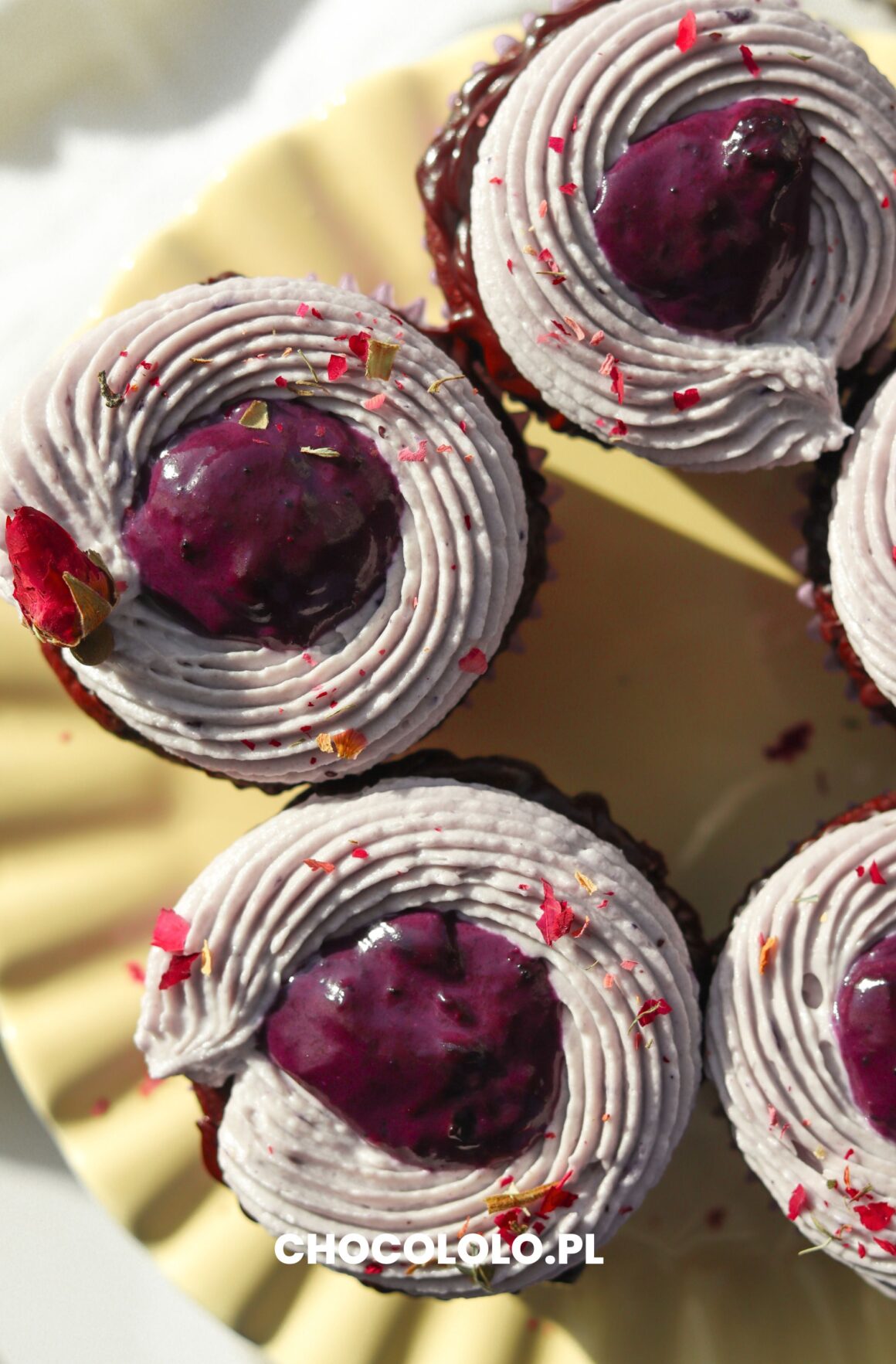 babeczki czekoladowe nadziane borowkami