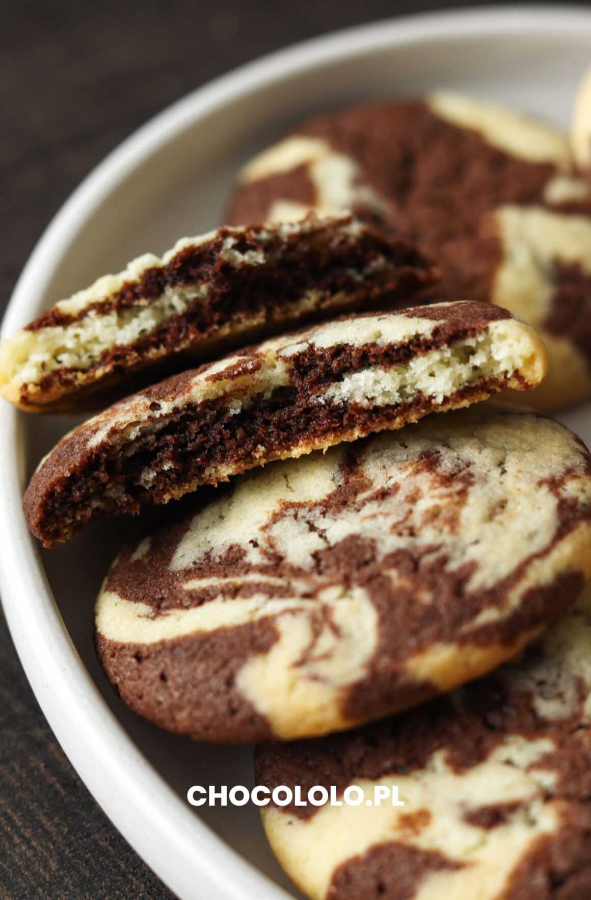 ciastka marmurkowe dwukolorowe