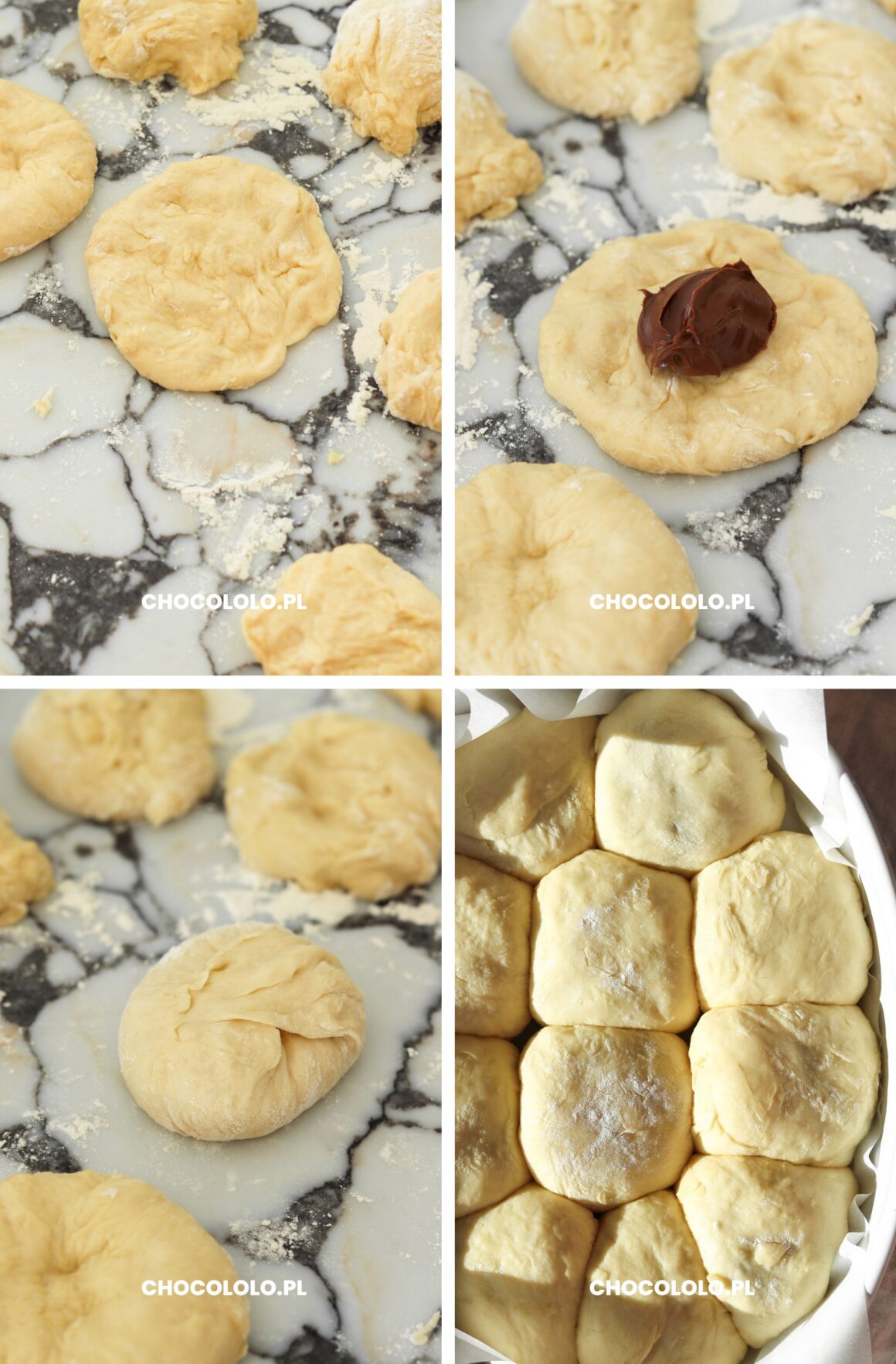 drożdżowe bułeczki z nutellą przepis krok po kroku