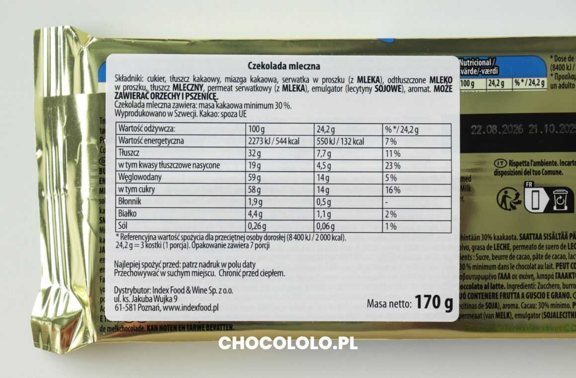 skład czekolady mlecznej marabou