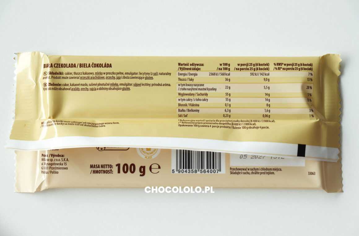 skład biała czekolada meltie