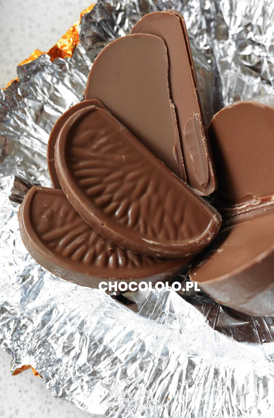 cząstki mlecznej czekolady terrys z pomarańczą