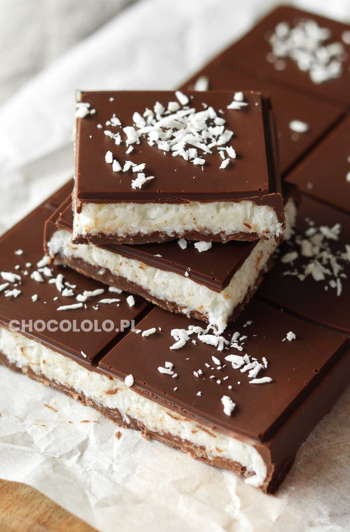 domowa czekolada z nadzieniem kokosowym