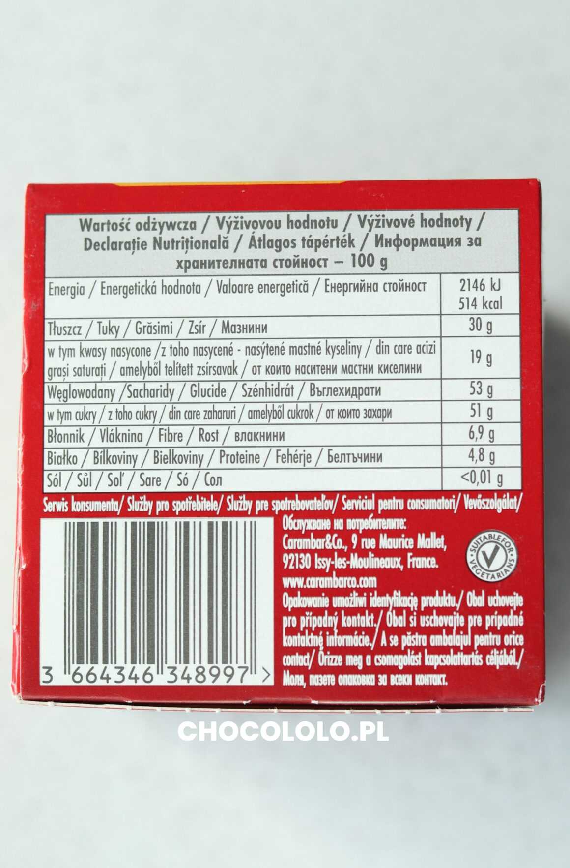 terrys chocolate czekolada ciemna pomarańczowa wartości