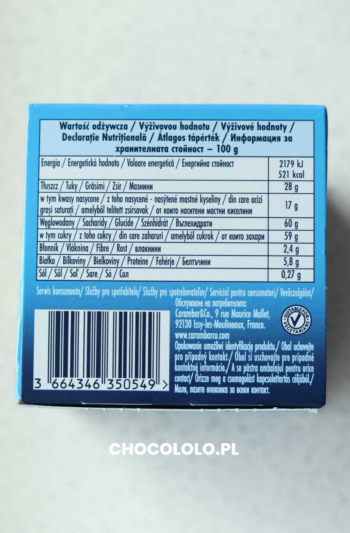 terrys czekolada mleczna z pomarańczą wartości odżywcze