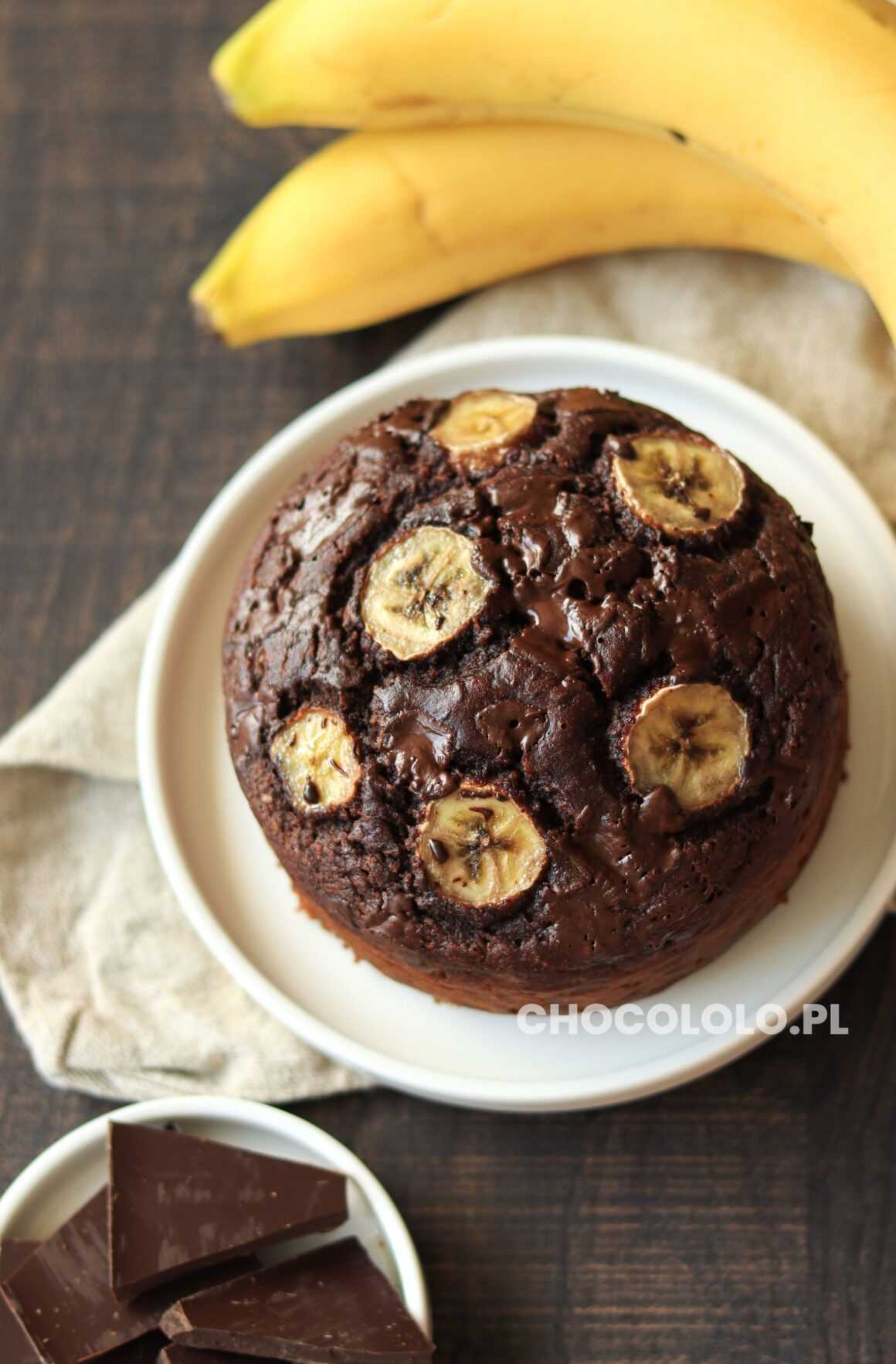 bananowe ciasto czekoladowe na dwie porcje bezglutenowe