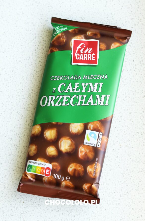 fin carre czekolada mleczna z całymi orzechami